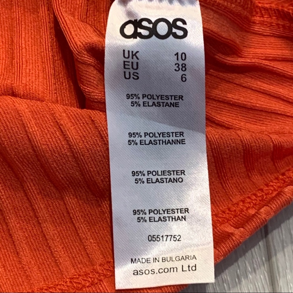 ASOS Cold Shoulder Ribbed Sleeveless Top Size 6 - Picture 6 of 7